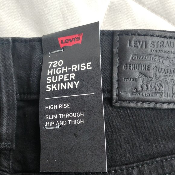 NEW with tags 720 high-rise super skinny black jeans - Levis - Picture 5 of 5